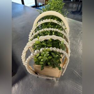 Pearl Beaded Headband 5 Set - NEW